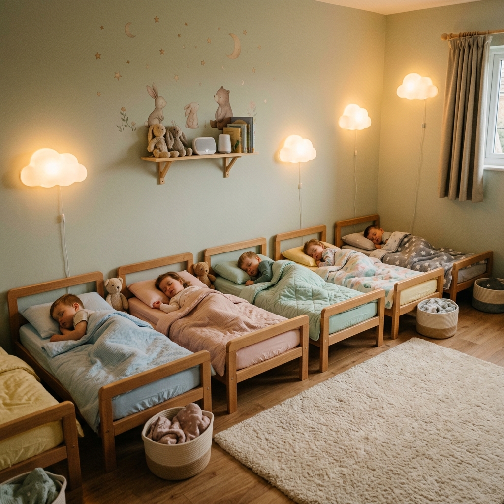 Cozy and quiet sleeping area for children nap times